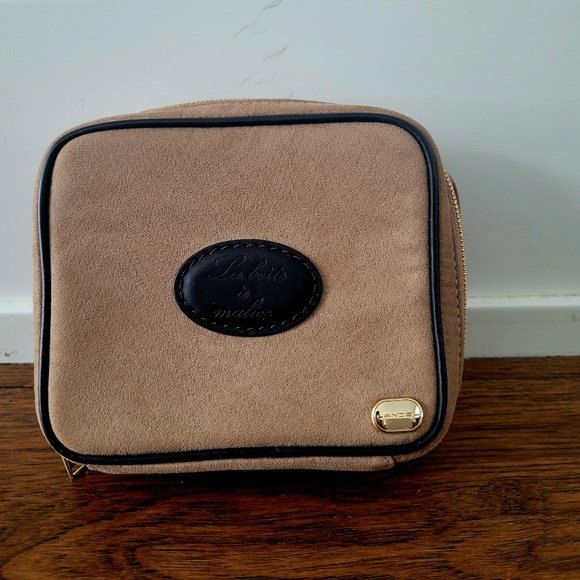 LANCEL CREAM SMALL TRAVEL IN SUEDE MATERIAL - Picture 1 of 5